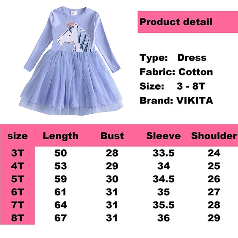 VIKITA Girls Sequins Dress Kids Dress for Girl Long Sleeve Princess Tutu Dresses Children Heart Design Sequined Party Vestidos