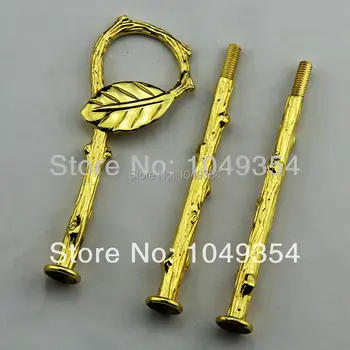 

Hot on the new collection leaves style golden 3-tiers cake stand handles / fittings/kitchen fittings(50 pcs)