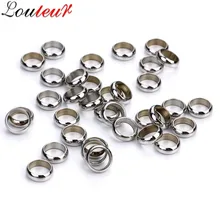 LOULEUR 50 adet/grup paslanmaz çelik Spacer yüzük boncuk Fit çapı 18/2/2 5/3/4/5/6/8mm deri kordon bilezik bulguları takı yapımı