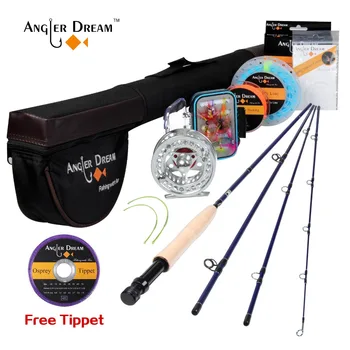 

Angler Dream Fly Fishing Set Kit Fishing Rod 9FT 5WT and Reel Rod Combo with Flies Fly Fishing Line Set Tying Materials