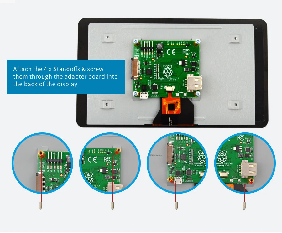 Официальный Raspberry Pi 7 дюймов TFT LCD сенсорный экран монитор дисплей 800*480 комплект