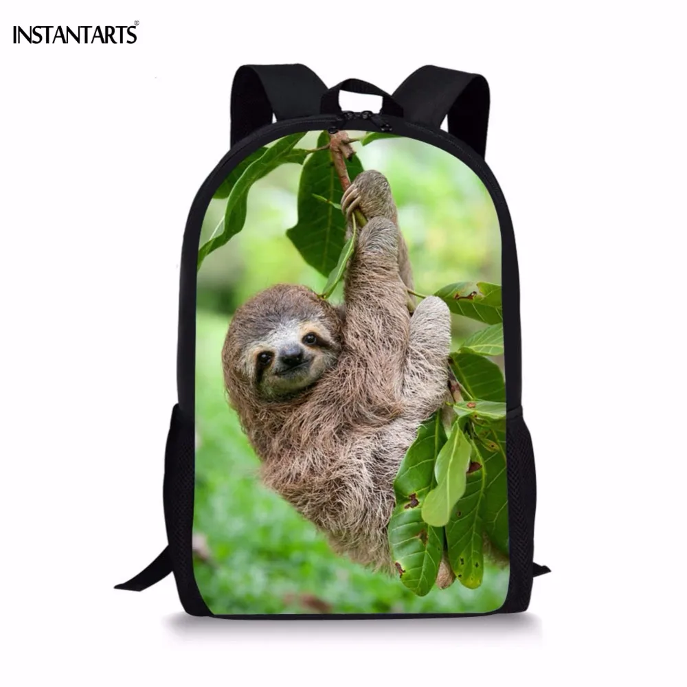 INSTANTARTS Funny Animal Sloth/Folivora Print Kids Backpacks Girls