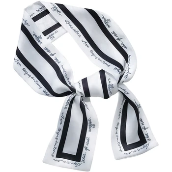 

Women's Fashion Ribbon Simulation Silk Scarf Beautiful Solid Design Girl Scarf Hair Band Bag Handle Wrapped Small Collar Scarf
