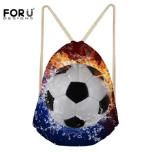 FORUDESIGNS/3D Огонь Футбол шаблон для женщин шнурок мешок повседневное пляжные струны рюкзак обувь для девочек мальчиков маленький