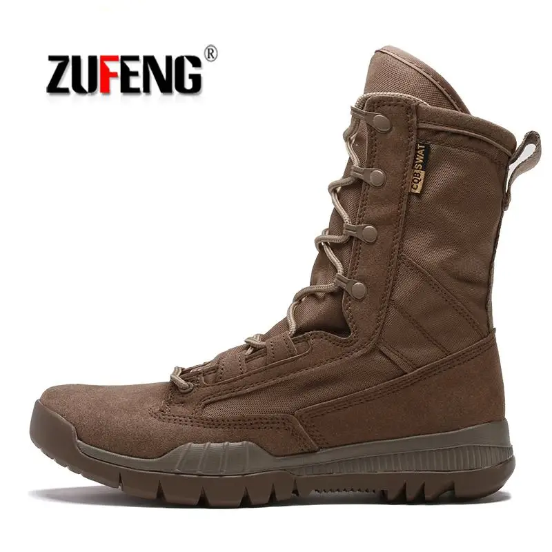 

High-quality 100% Genuine leather Outdoor Sports Tactical Camping Shoes Men's Boots For Climbing Mountain Boots Hiking Shoes