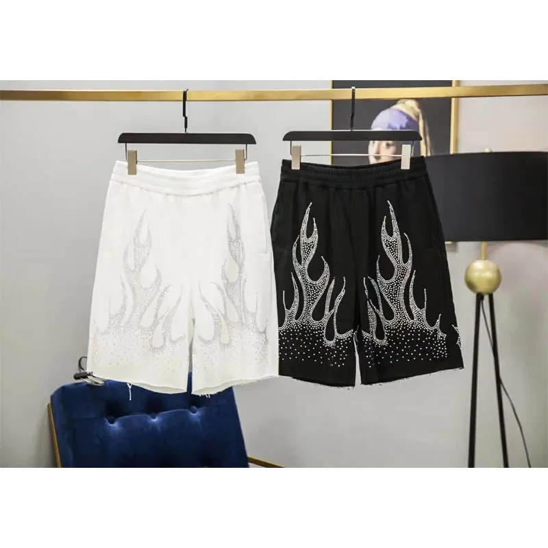 

Palm Angels Shorts 19SS Spring Summer Men Women High quality Palm Angels Shorts Flame Flash Drill Logo Casual Shorts