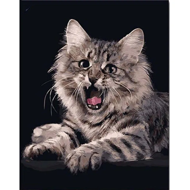 Cat Pattern Diamond Painting Full Display 5D Dots Paint with Embroidery Mosaic Picture of Rhinestones Animal | Дом и сад