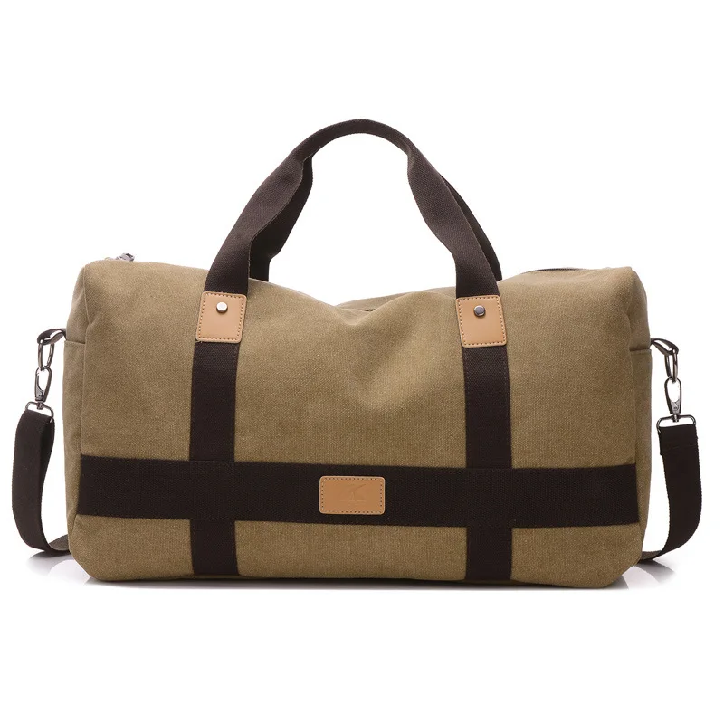 Men's Fashion Leisure Travel Portable Duffel Bags Large Capacity Canvas