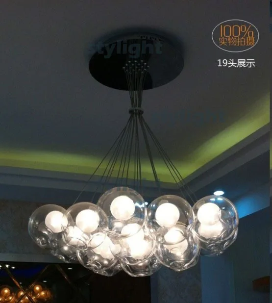 

29 heads Diameter 10cm Glass ball pendant lights chandelier of colourful glass spheres mordern lamp