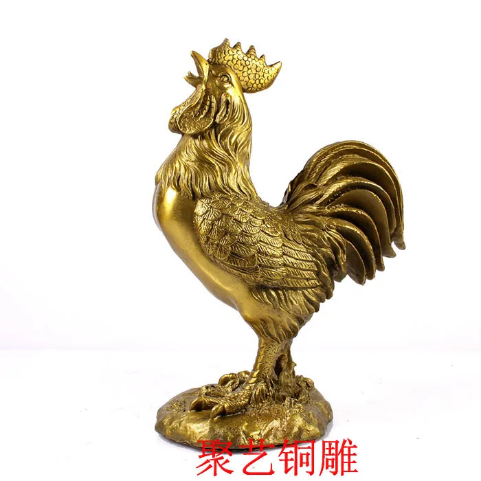 Медь украшения дома ремесел круглым дном меди курица Бронзовая статуя меди