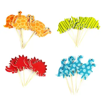 

24PCS/Pack Dinosaur Cake Inserted Card Toothpick Cake Decorating Wedding