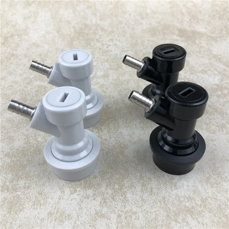 2Pairs Homebrew Ball Lock Keg Disconnect Liquid and Gas Barbed Connectors for Beer home brewing cornelius beer keg (2)