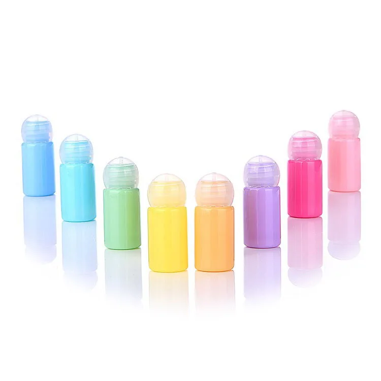 10ml Refillable Macaroon Color Squeeze Bottle with Ball Cover for Essence Emulsion TSA Airline Approved 50pcs/lot P196