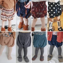 Girl Autumn New Corduroy Shorts Children Mid Waist Bread Pants Kids Solid Color Shorts Baby Clothing