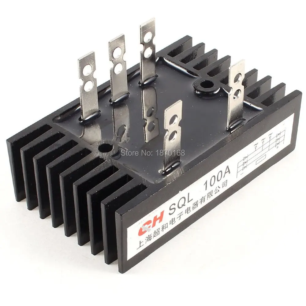 

Sql tipe 3 fase dioda Heatsink jembatan penyearah, 100A 1600 V