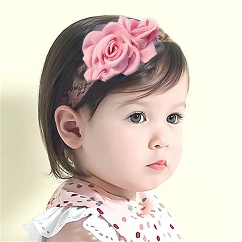 1pc Chiffon Flower Headband For Girls Hair accessories Baby girls Pink