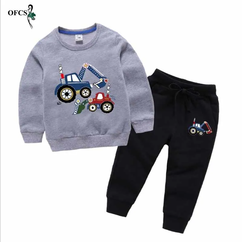 Fashion Spring Children' Clothing Boys Girl Cartoon Suits Kids Knit Hoodies Pullovers +Pants 2Pcs/Sets Toddler Cotton Tracksuits
