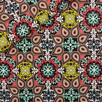 

140cmx100cm Cotton Fabric - Paisley Flowers and leaves(024)