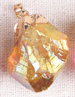 Кулон аметисты, натуральный кристалл, фиолетовый камень, необработанный Кристалл друзы, ожерелье, подвеска, позолоченное ювелирное изделие - Окраска металла: 3