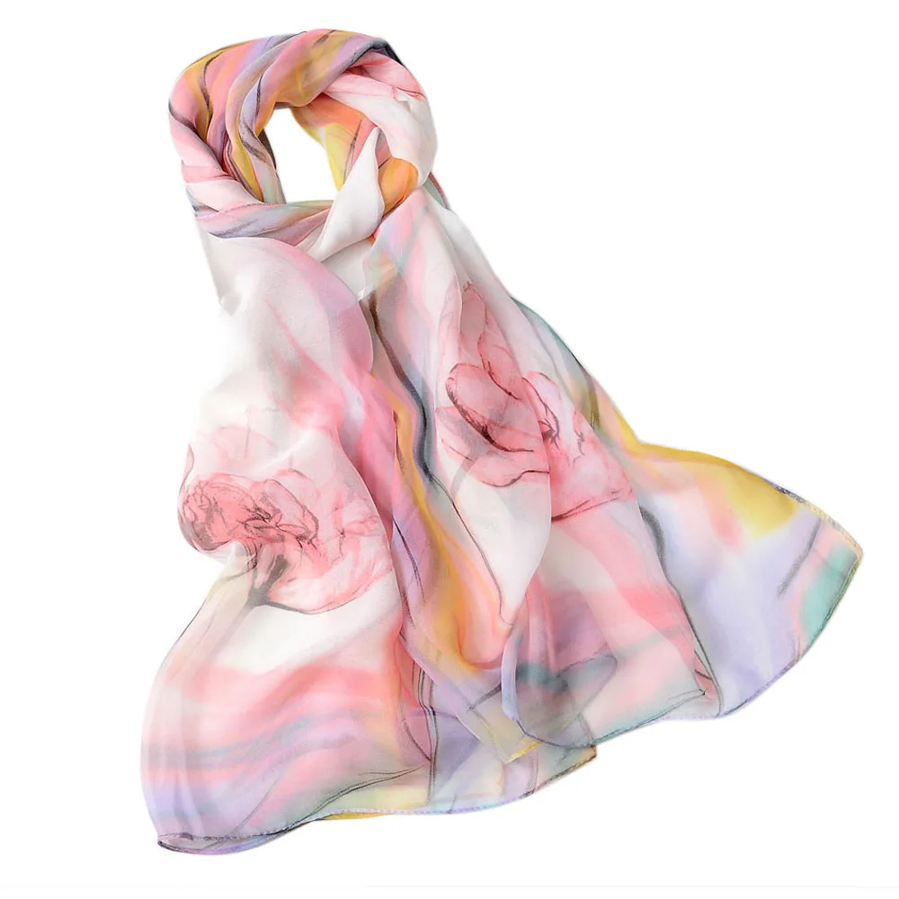 Богемский женский шарф, шаль, Модный дизайн, шифоновый шелковый шарф, Женский Длинный мягкий шарф, хиджаб, Bufanda, Прямая поставка# H20