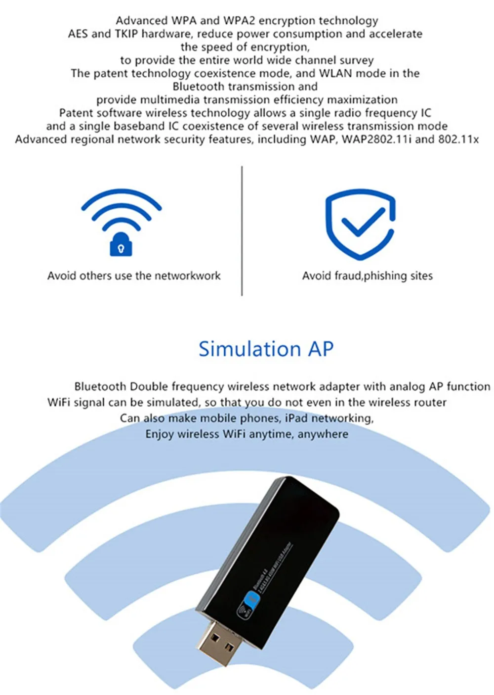 Беспроводной USB wifi адаптер Wi-Fi Bluetooth 4,0 приемник Bluetooth сетевая карта 450 м умная двойная частота AC сетевая карта