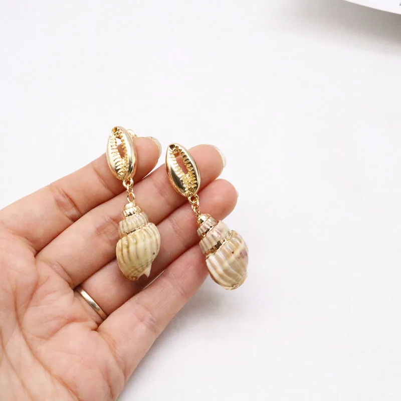 

Free Shipping Cute Design Shell Charm Stud Earring
