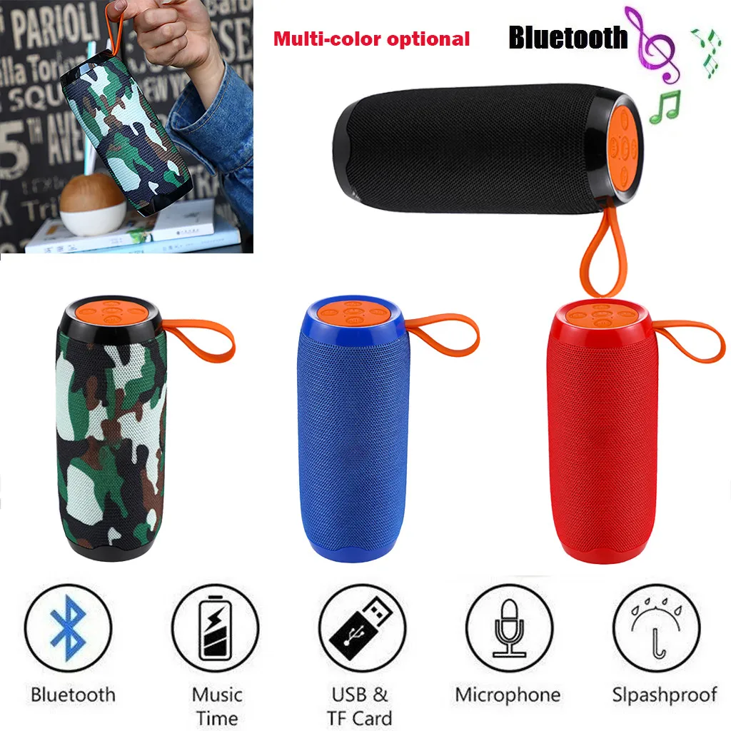 Портативный Bluetooth динамик водонепроницаемый открытый стерео бас USB/TF/FM радио