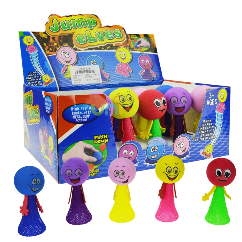 2015 venta al por mayor 24 unids/set novedad de la mordaza juguetes de salto elfos estrés relajación Squeeze rebotando ELF niños juguetes regalos de navidad|toy trumpets for kids|toy gifttoy insect -