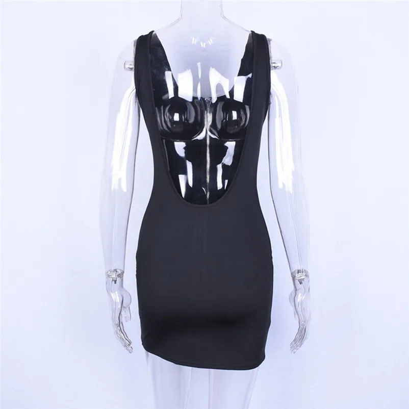 Fashion summer dress 2018 beach dress Women's O-Neck Sleeveless Backless Evening Party Casual Loose Mini Dress vestidos J11#N (5)