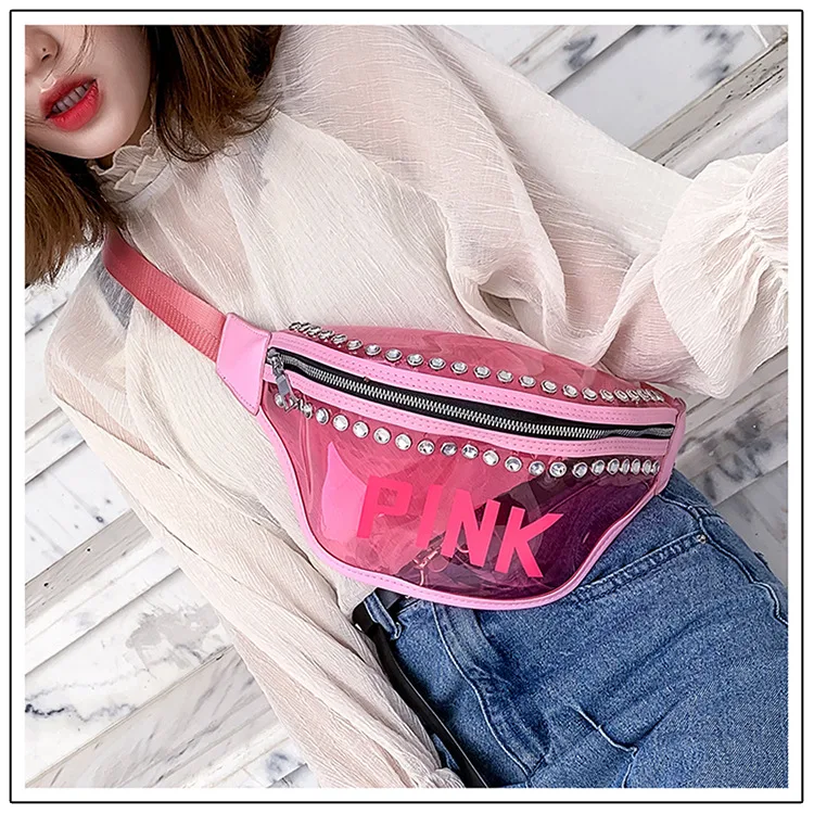 Прозрачная сумка, Новая розовая Милая мультяшная нагрудная сумка, сумка-мессенджер, женская спортивная сумка с карманом, Желейная посылка