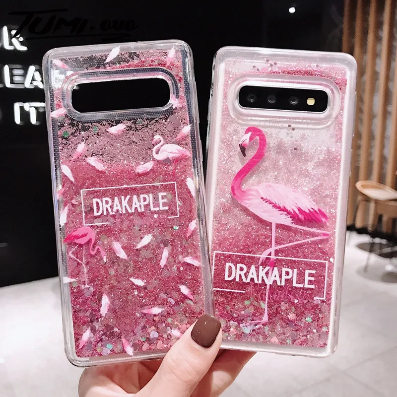 

Cartoon Pink Flamingo Liquid Case for Samsung A50 A30 A10 M20 M10 J3 J4 J6 J8 A6 A7 A8 A9 2018 S10 Lite S9 S8 Plus S7 Edge