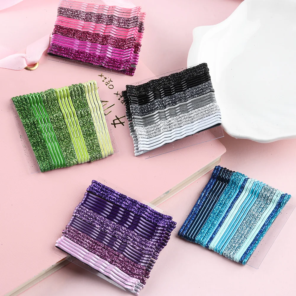 24 PCS/Set Fashion Candy Color Hair Clips Wavy Bobby Pins for Women Girls Decorative Accessories Styling Tools |