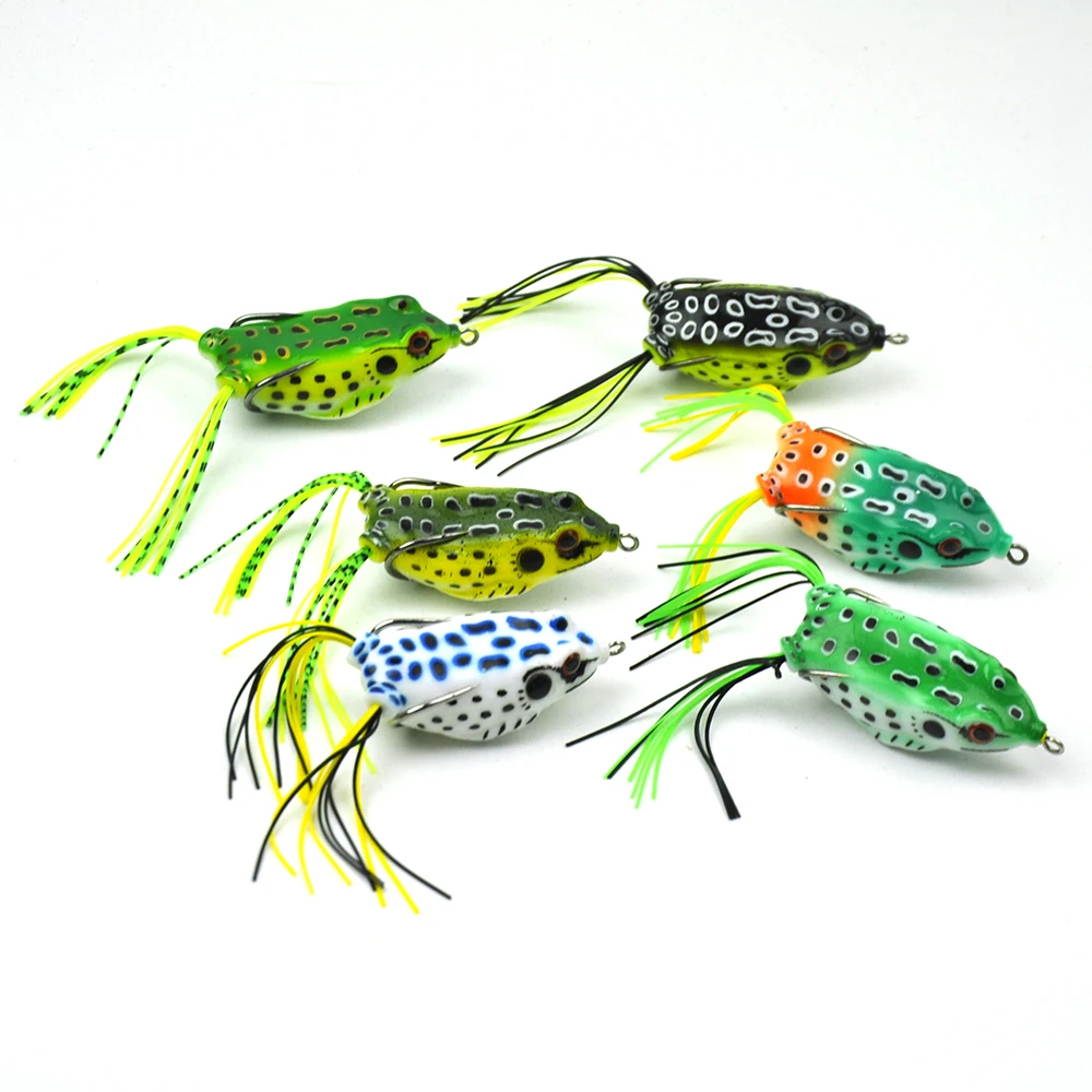 

Lots of 6pcs 14g 5.5cm Silicone Frogs Soft Lures Sharp Hooks Snakehead Fishing