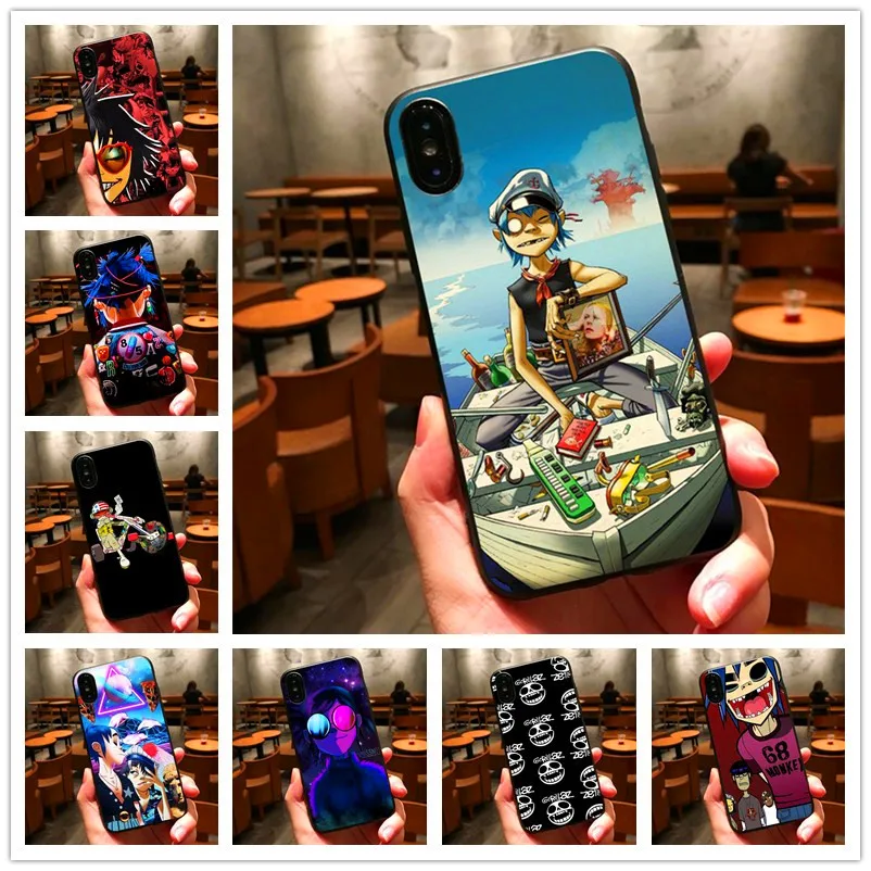Gorillaz мягкий силиконовый из ТПУ чехол для iPhone 6 телефона 7 8 plus 5 X Xr Xs Xsmax samsung Galaxy 9 edge