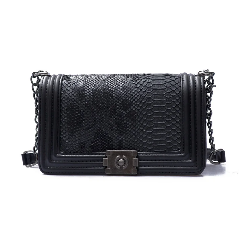 classical chain bag with snake skin pattern pochette sac femme vintage Women Shoulder Bags retro sac a main femme crossbody bags