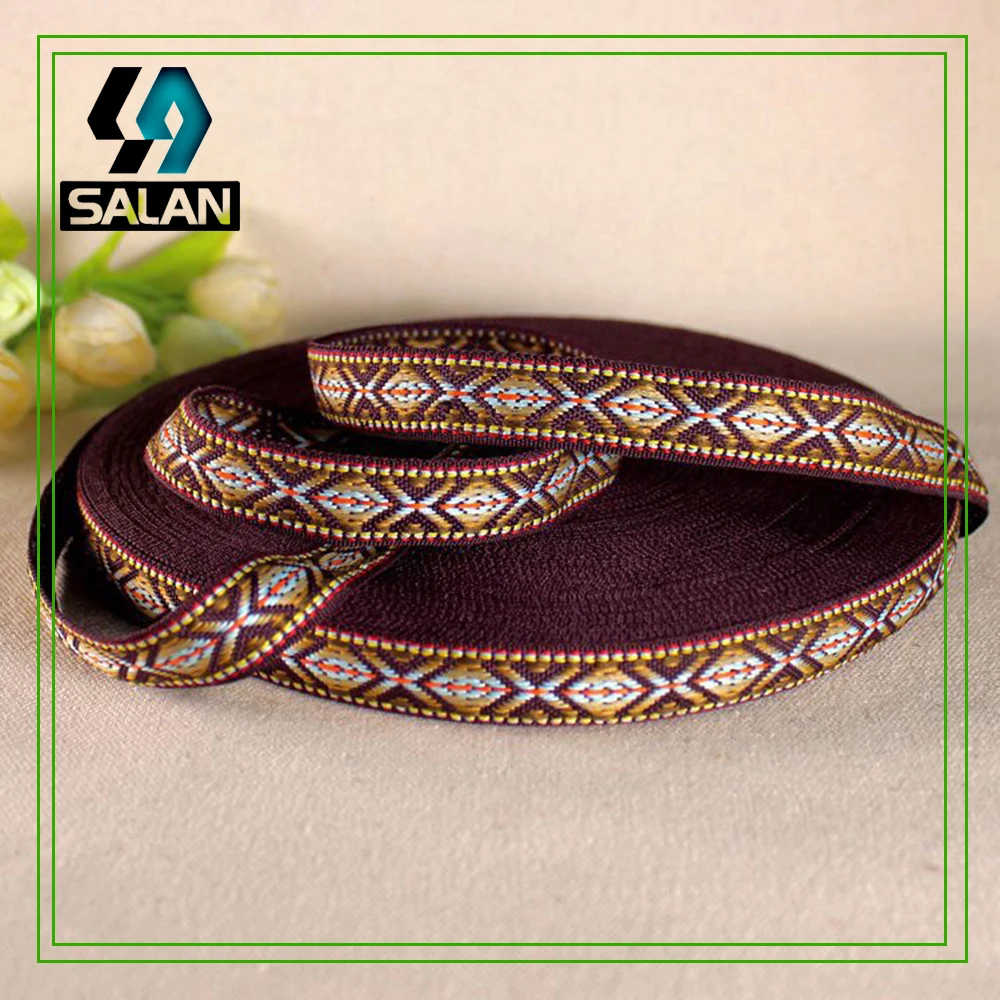 Jacquard belt factory direct polyester cotton diamond shaped ribbon