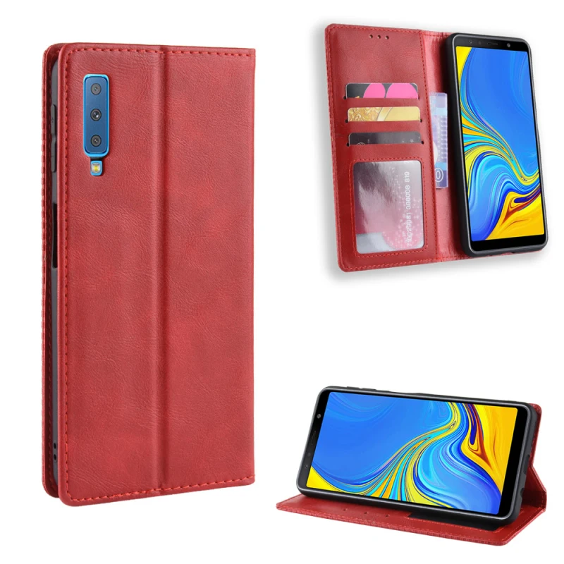 Samsung Galaxy A7 2018 A750 Retro leather flip case_92