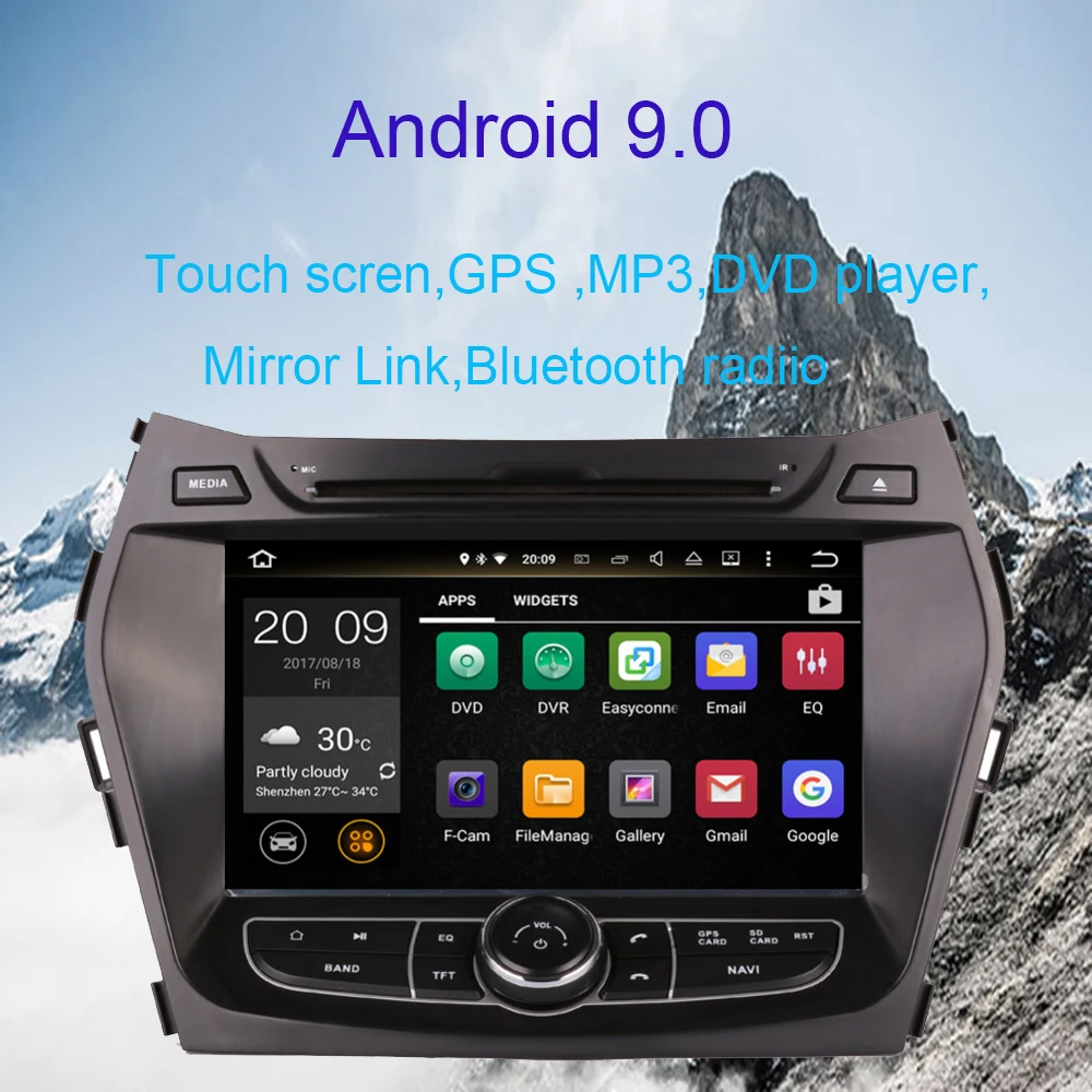 Flash Deal Android 9.0 Car Dvd Gps player For Hyundai ix45 2013-2018 Car multimedia player Audio Stereo GPS Navigation Radio RDS Head unit 0