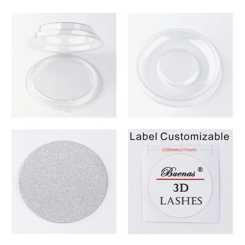 

50 sets eyelashes packing box blank transparent false eyelash boxes round clear trays lashes packing LOGO label Customizable