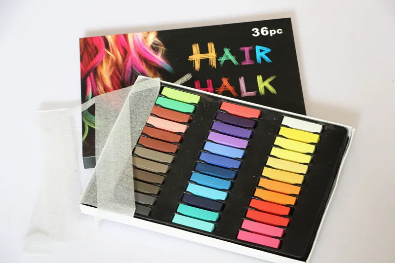 EMS или DHL 50 комплектов 6 волос Легкие Временные Цвета Краска для волос Мягкие пастели для волос Набор Уход за волосами