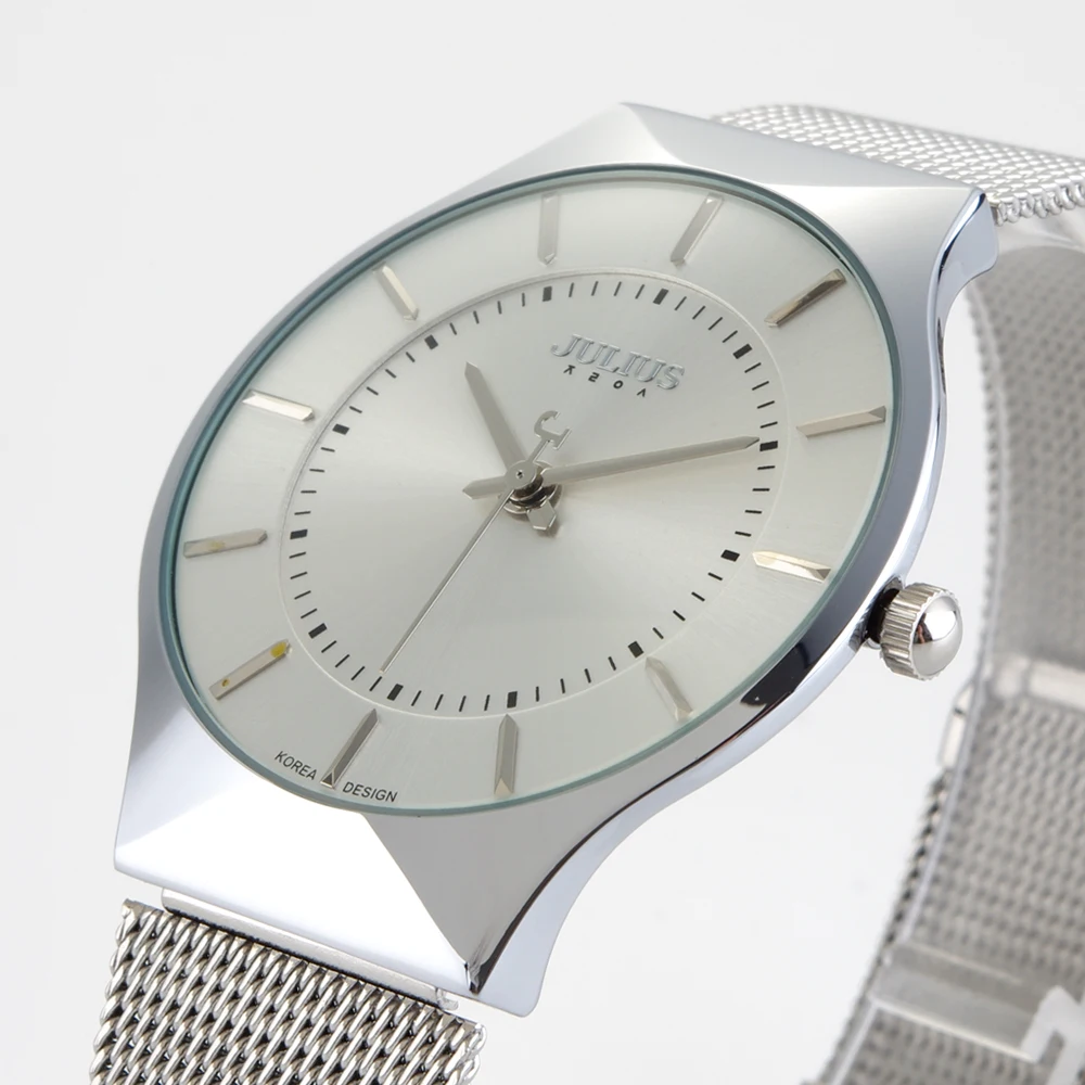 Top Brand Julius Men s Watches Stainless Steel Band Analog Display Quartz Men Wrist watch Ultra
