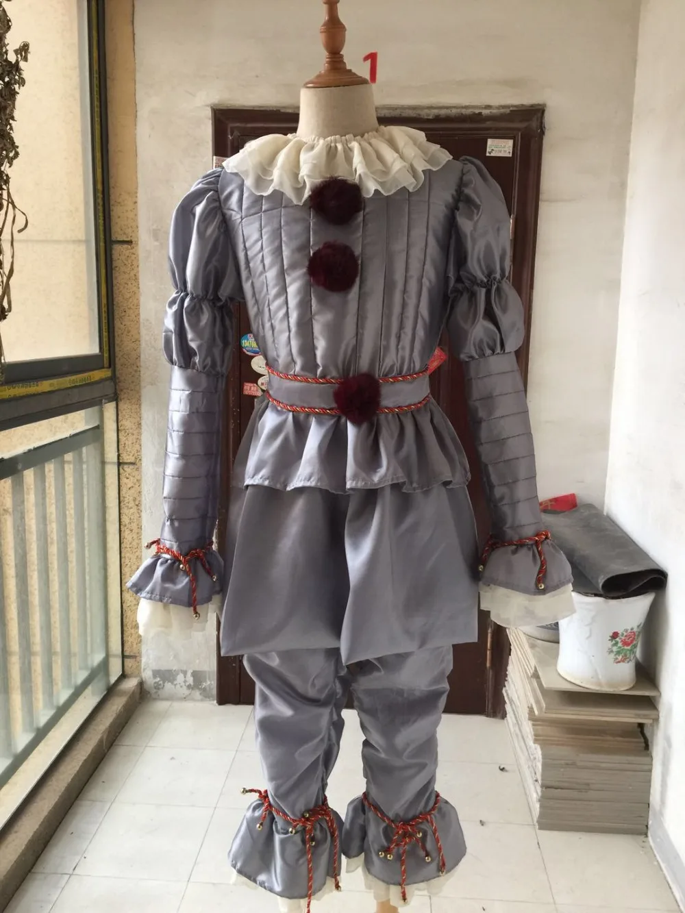 Стивен Кинг это пеннивайз косплей костюм Взрослый унисекс женский костюм Хэллоуин террор клоун костюм без обуви