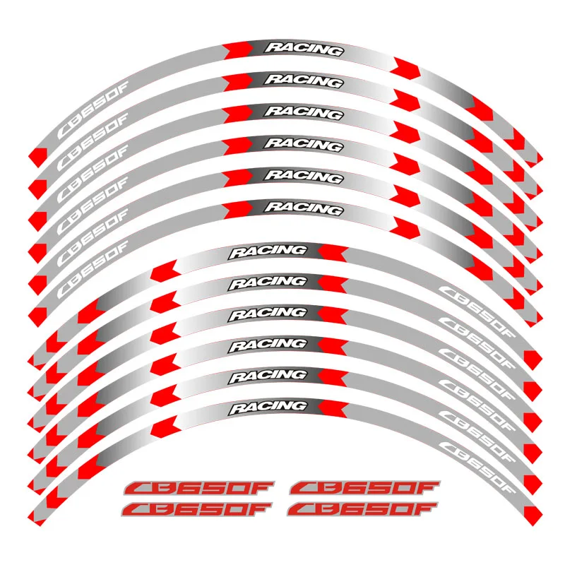 Горячая 7 стиль мотоциклетная наклейка для колес обод полоса 17 дюймов наклейка s для Honda CB650F - Цвет: 4