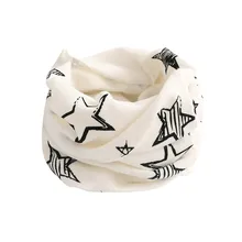 Детский Зимний Шарф хлопковый шарф ярких цветов с принтом звезд, шарф с круглым вырезом для малышей, рождественский подарок для детей, Echarpe