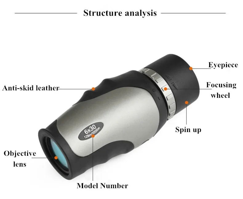 Мини 6X30 HD монокуляр мощный большой телескоп с окуляром портативный бинокль дального расстояния Монокуляр для кемпинга Lll ночного видения