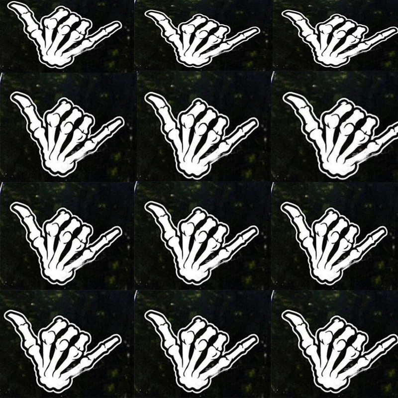 

2PCS 15*8.5CM Skull Finger Coolest Graphic Car Sticker Black/white Vinyl Decoration New Models Car Stickers Auto Products