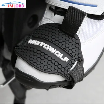Motowolf Slijtvaste Rubber Motorfiets Versnellingspook Pad Rijden Schoenen Scuff Mark Protector Motor Laarzen Cover Shifter Guards