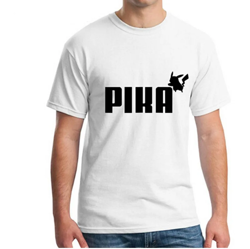Summer New t shirt men Spoof LOGO POKEMON Pik Mens T Shirt Fashion 2017 Short Sleeve T-shirt Cotton shirts Free Shipping | Мужская