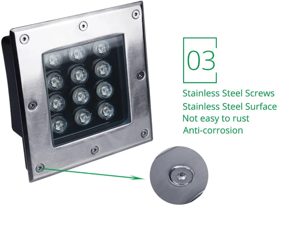 Preço de Fábrica por Atacado Subterrâneas para a Fonte do Pátio Quadrado Paisagem Luminárias Levou Luz Caminho Subterrâneo 12w 14 paisagem luminárias subterrâneas para a fonte do
