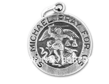 

metal round with Satin Finish St. Michael Charm good jewelry